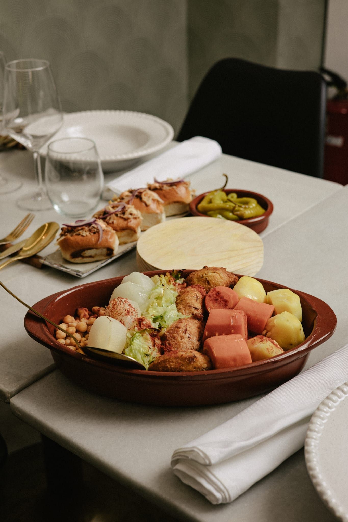 Verduras y garbanzos del cocido